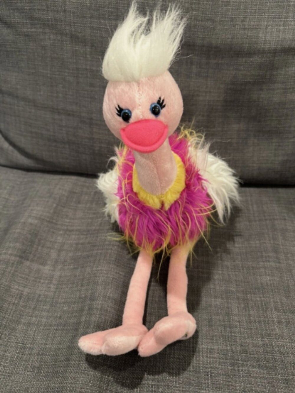 GANZ Webkinz Lady Ostrich HM744 Retired Stuffed Animal Plush Pink Bird NO CODE